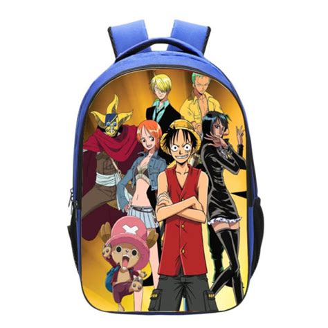 One Piece Backpack School Bag Blue Baganime