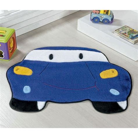 Tapete Para Quarto Infantil De Menino Formato Carro Azul Guga Tapetes