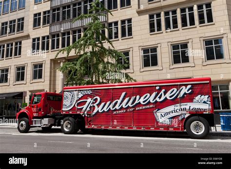 Budweiser Beer Delivery Truck Washington Dc Usa Stock Photo Alamy