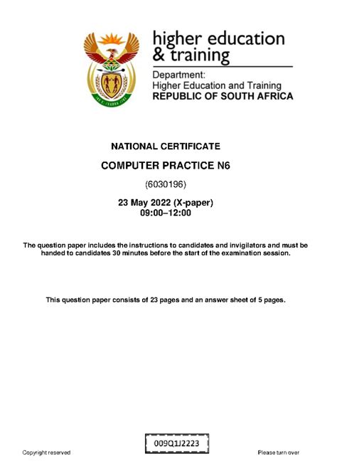 Computer Practice N4 Question Paper For 201
