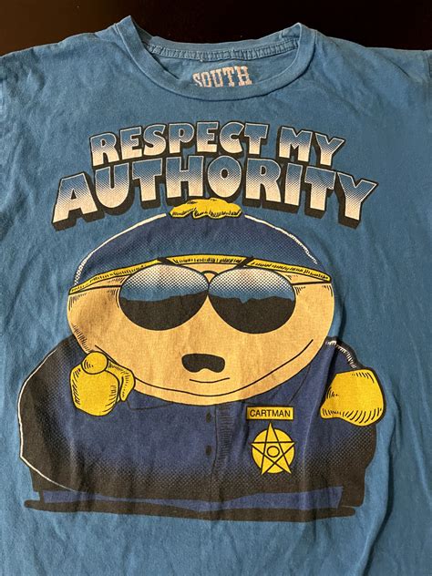 South Park Cartman Respect My Authority Blue T-Shirt,… - Gem