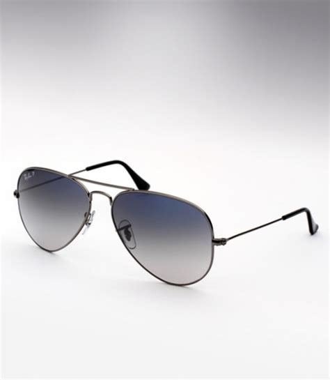 Ray Ban Aviator RB 3025 Sunglasses - Gunmetal / Blue Gradient Polarized