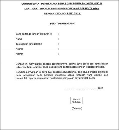 Contoh Surat Pernyataan Tidak Bekerja Doc Surat Lamaran Kerja