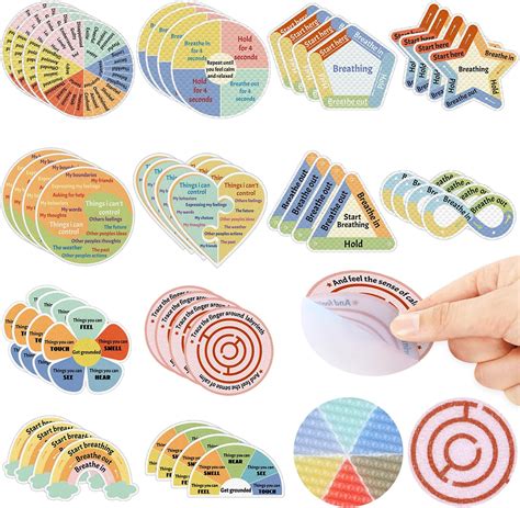 Amazon 96 Pcs Breath Calm Anxiety Sensory Stickers Reusable