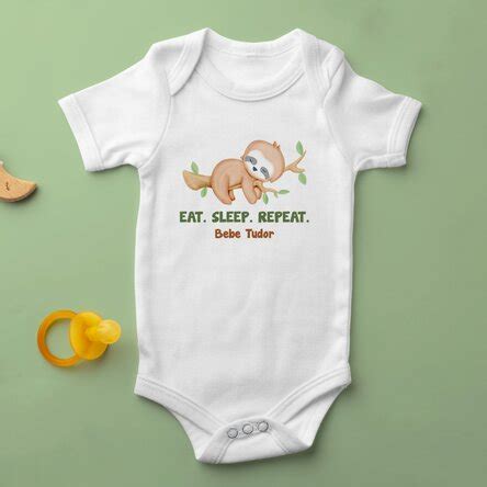 Body Pentru Copii Personalizat Cu Mesaj Eat Sleep Repeat Stargift Ro