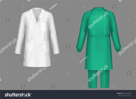 Medical Uniform Surgeon White Coat Green Stock Vector (Royalty Free ...