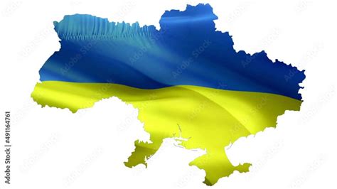 Ukraine map with Ukrainian flag background video waving in wind ...