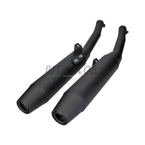 Exhaust Muffler Moto Guzzi V Lario Mistral Classic Black Pair