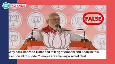 Fact Check Pm Modis Claim On Rahul Gandhis Silence On Adani Ambani