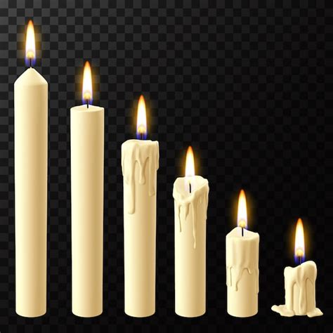 Selecci N De Velas Encendidas Vector Premium