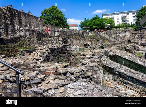 The Roman Ruins Of The Theatre Gallo Romain De Lyon France Stock Photo