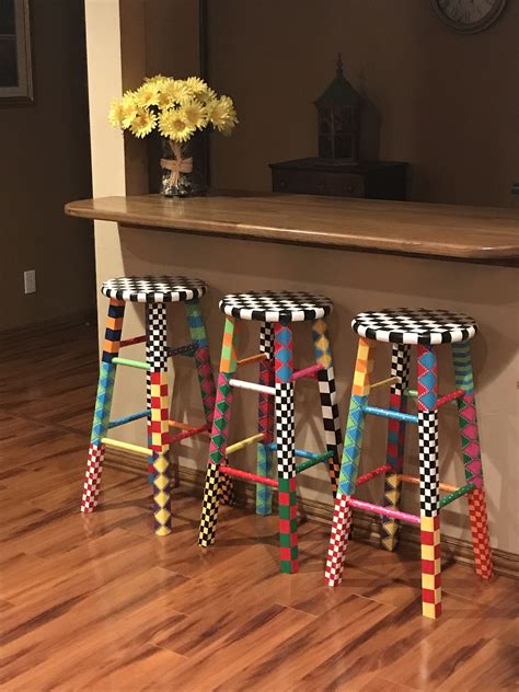 Whimsical Furniture Hand Painted Bar Stools Painted Barstools That