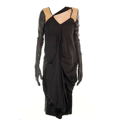 Martin Margiela Silk and Leather Glove Dress For Sale at 1stdibs