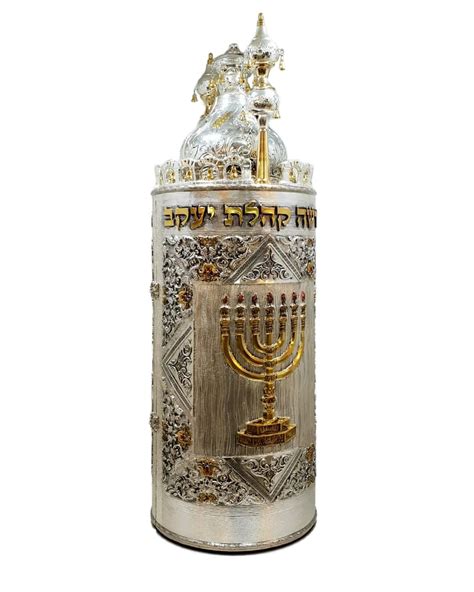 Golden Menorah Torah Case - sefertorah