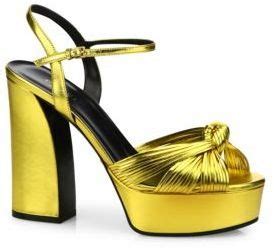 Gucci Allie Knotted Metallic Leather Platform Sandals ShopStyle