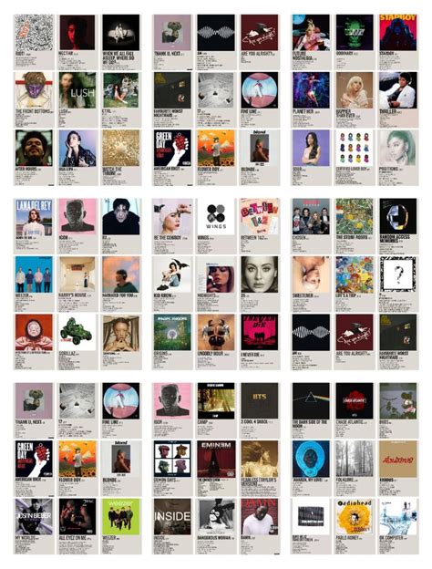 350PCS Albumcover Posters Minimalist Music Album Posters Kitl Music