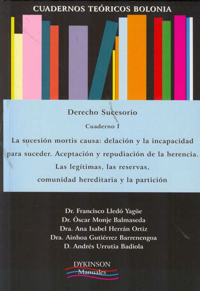 Cuadernos Te Ricos Bolonia Derecho Sucesorio Cuaderno I La Sucesi N