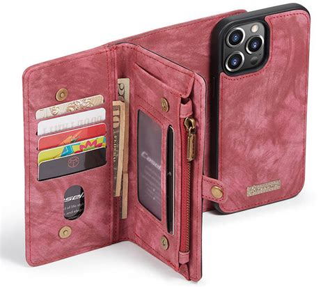 CaseMe IPhone 13 Pro Wallet Detachable 2 In 1 Case Red