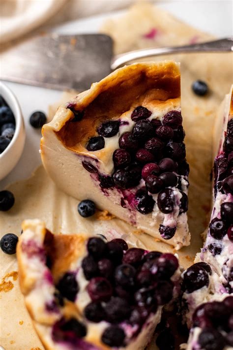Creamy Vegan Blueberry Burnt Basque Cheesecake Recipe | The Banana Diaries