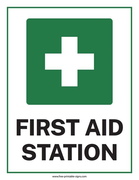 Printable First Aid Station Sign - FreePrintableSign.net