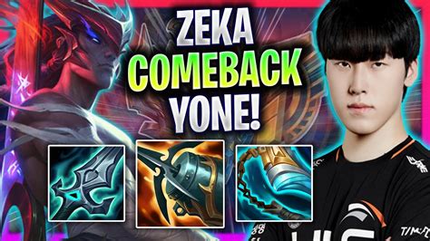 Zeka Huge Comeback With Yone Hle Zeka Plays Yone Top Vs Aatrox