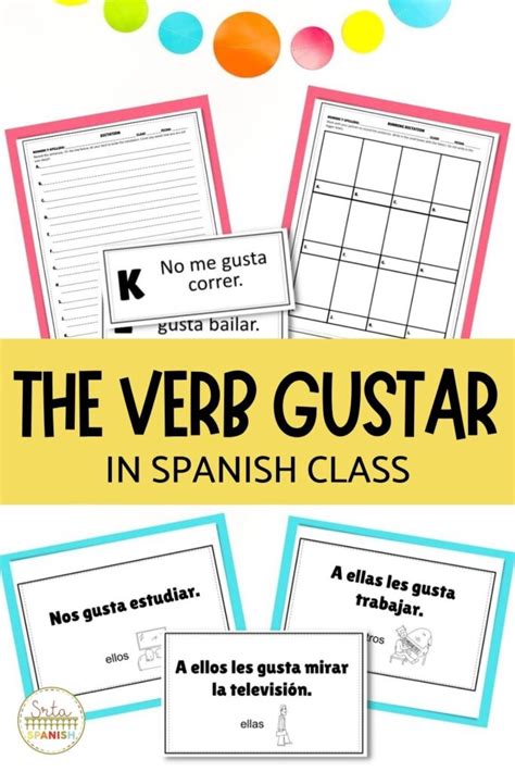 Verbs Like Gustar Practice Worksheets By Sidekick Spanish Tpt Worksheets Library