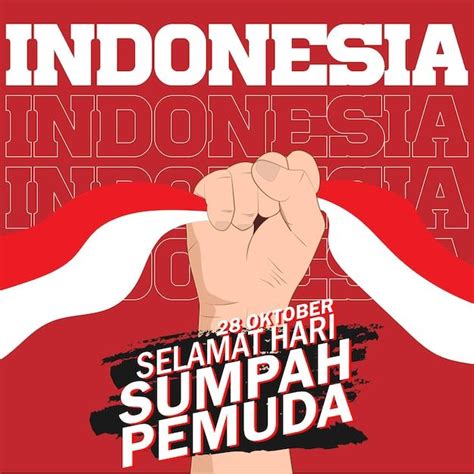premium vector poster sumpah pemuda  oktober poster oktober