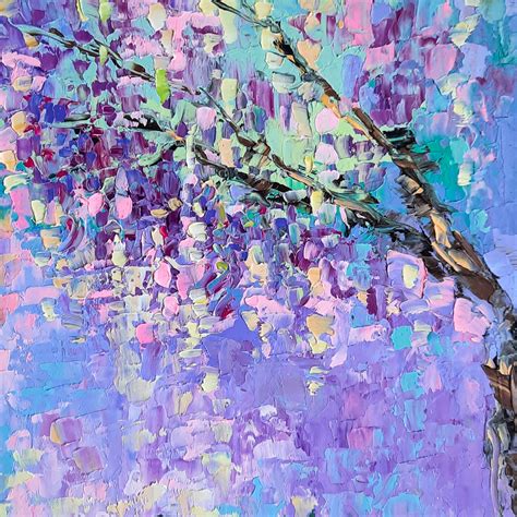 Wisteria Painting Floral Original Art Impasto Oil Painting F Inspire