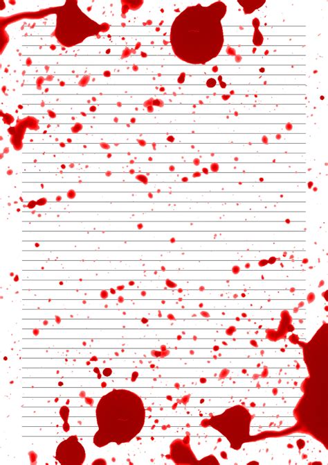 Blood Splatter, Halloween, Gruesome, Gory, Lined Writing Paper ...