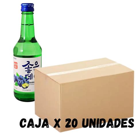 Bebida Coreana Licor Buen Día Sojo Sabor Arándano 20 Pzs Atti Funda