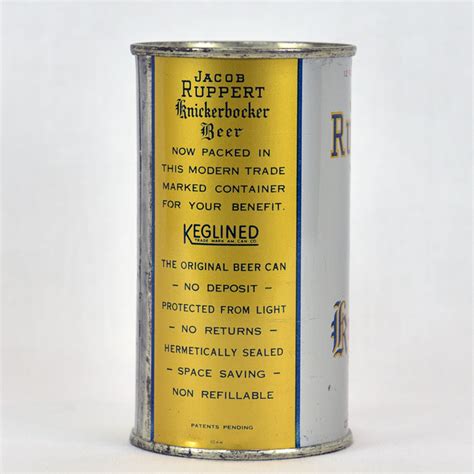 Lot Detail Jacob Ruppert Knickerbocker Beer Flat Top Oi Beer Can