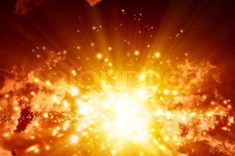 big explosion  sky stock image colourbox