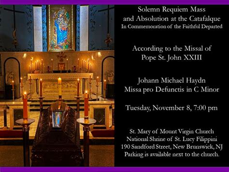 The Society Of St Hugh Of Cluny Post Topic Solemn Requiem Mass In New Brunswick