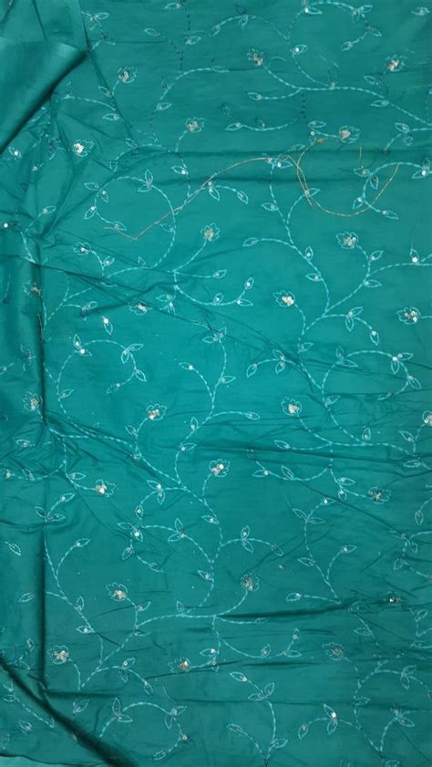 44inch Garment Sea Green Embroidered Georgette Fabric At Rs 150 Meter