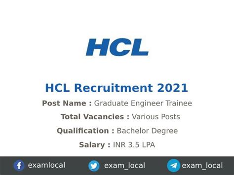 HCL Recruitment 2021 | Off Campus Drive Graduate Engineer Trainee Jobs ...