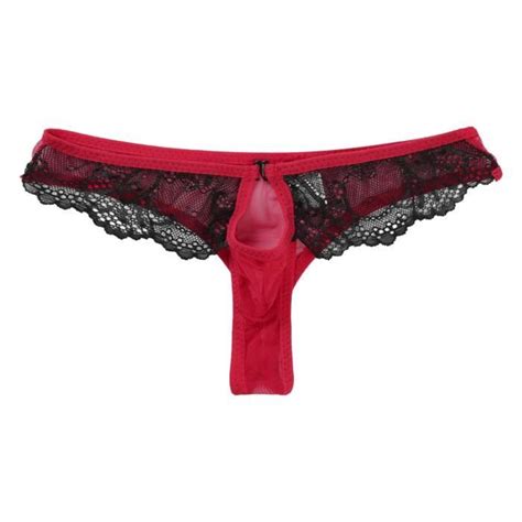 Inhzoy Homme String Sexy Sous V Tement Transparent T Back Slip Thong Lingerie G String Ficelle