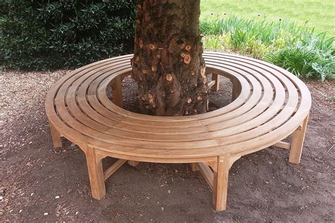 Circular Backless Teak Tree Stump Bench