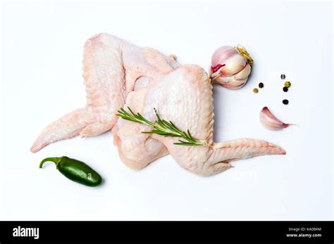 Raw Chicken Wings Isolated On White Background Stock Photo Alamy