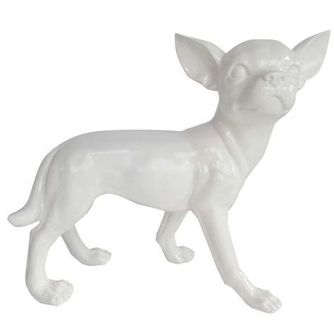 Statue En R Sine Chien Chihuahua Blanc Cm Prince D Coration