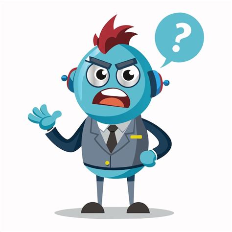 Premium Vector A Cartoon Character With A Question Mark On His Head