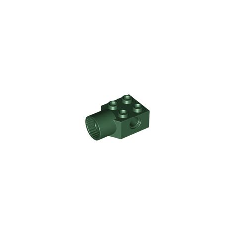 Lego Dark Green Brick X With Hole And Rotation Joint Socket