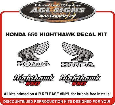 Honda Nighthawk Side Panel Decal Set Reproductions