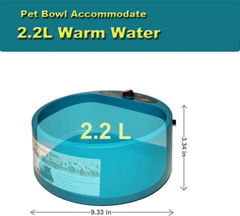 Heated Water Bowl for Outdoor Pet Dogs Cats(2200ml)