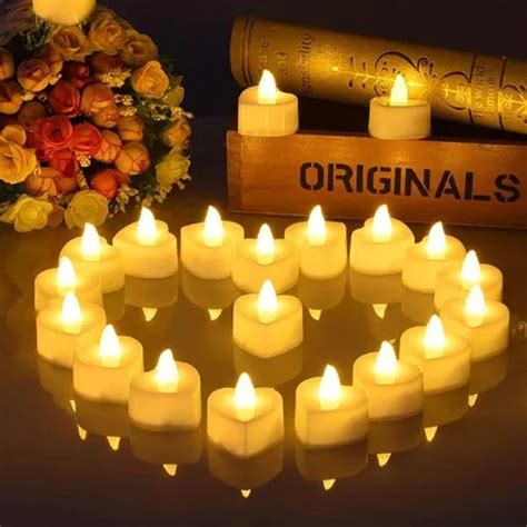 Velas El Ctricas Led Forma De Coraz N Para Bodas Fiestas Meses Sin