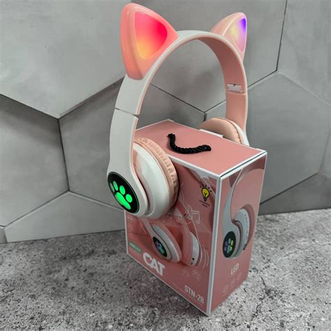 ᐉ Наушники с кошачьими ушками UKC STN-28 Bluetooth LED Розовый (TP-478 ...