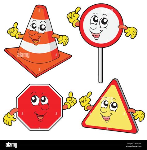 Cute Road Signs Collection Stock Vector Image And Art Alamy