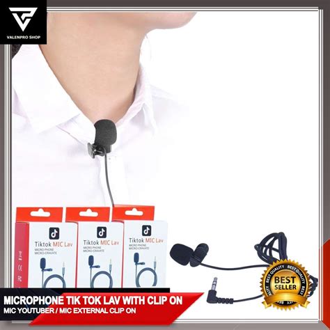 Jual Mic Youtuber Mm Microphone With Clip On Mic Tik Tok Lav Clip