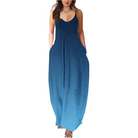 IDALL Summer Dresses Maxi Dresses Women Summer Casual Low Neck