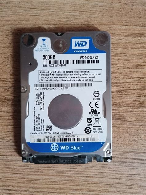 Hard Disk WD Blue WD5000LPVX 500GB 2 5 5400RPM 8MB SATA