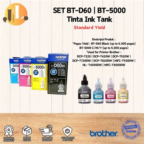 Jual Tinta Brother Bt D Bk Bt Cmy Per Pcs Satuan Original